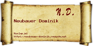 Neubauer Dominik névjegykártya